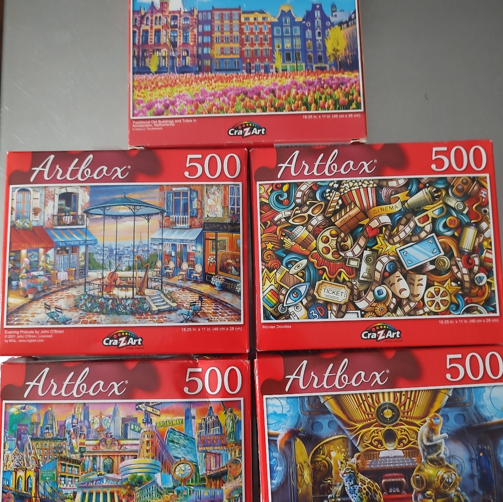 Jigsaw puzzle lot of 5, 500 pieces